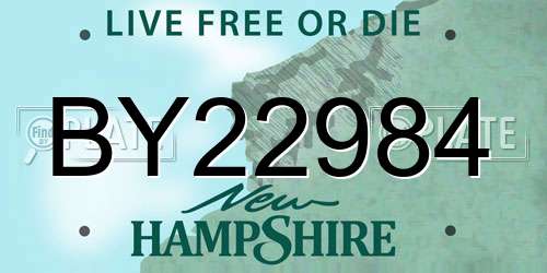 BY22984 New Hampshire License Plate