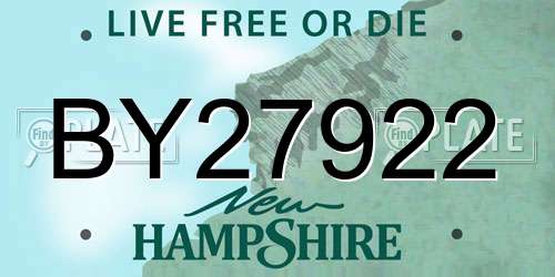 BY27922 New Hampshire License Plate