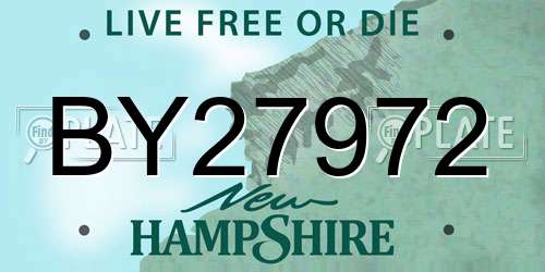 BY27972 New Hampshire License Plate