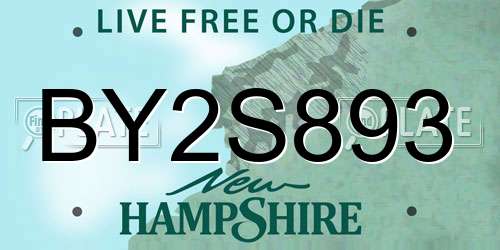 BY2S893 New Hampshire License Plate