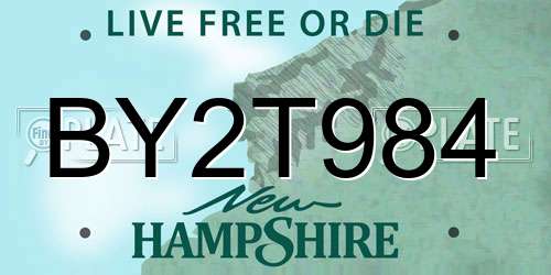 BY2T984 New Hampshire License Plate
