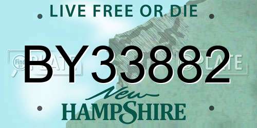 BY33882 New Hampshire License Plate