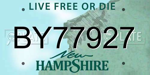 BY77927 New Hampshire License Plate