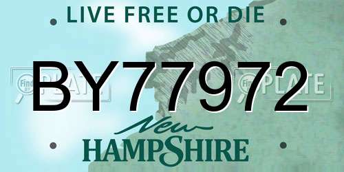 BY77972 New Hampshire License Plate