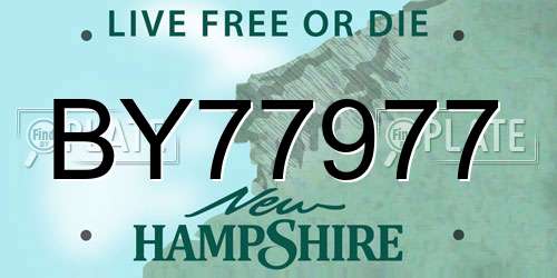 BY77977 New Hampshire License Plate