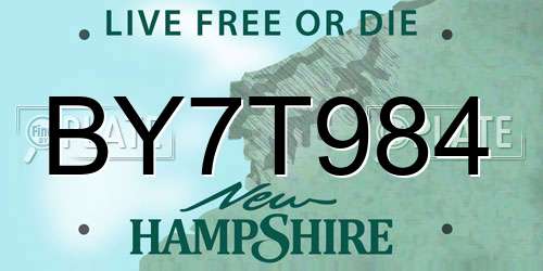 BY7T984 New Hampshire License Plate