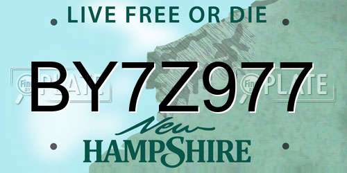 BY7Z977 New Hampshire License Plate