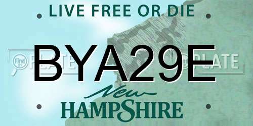 BYA29E New Hampshire License Plate
