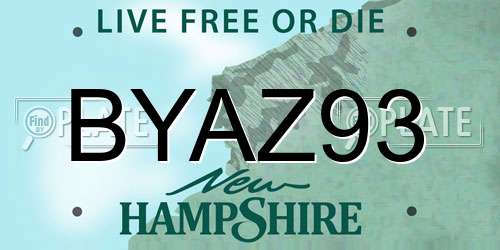 BYAZ93 New Hampshire License Plate