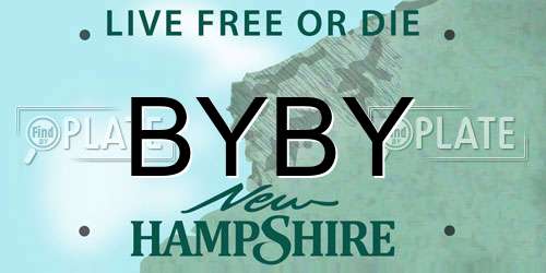 BYBY New Hampshire License Plate