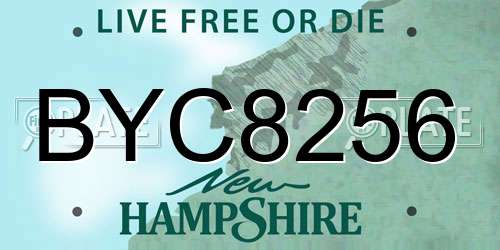 BYC8256 New Hampshire License Plate