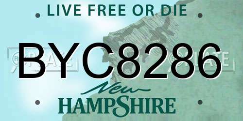 BYC8286 New Hampshire License Plate