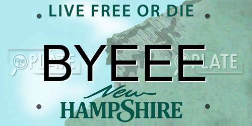 BYEEE New Hampshire License Plate