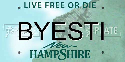BYESTI New Hampshire License Plate