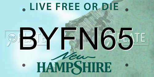 BYFN65 New Hampshire License Plate