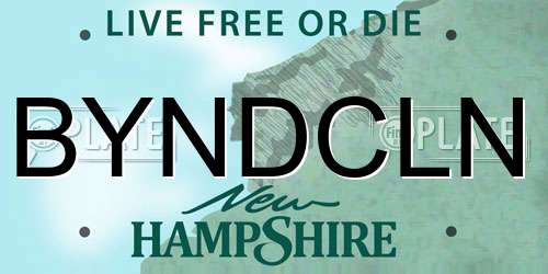 BYNDCLN New Hampshire License Plate