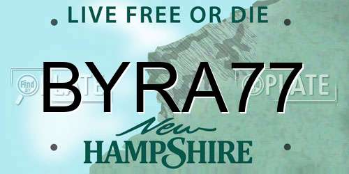 BYRA77 New Hampshire License Plate