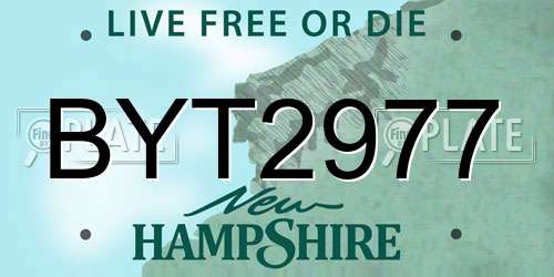 BYT2977 New Hampshire License Plate