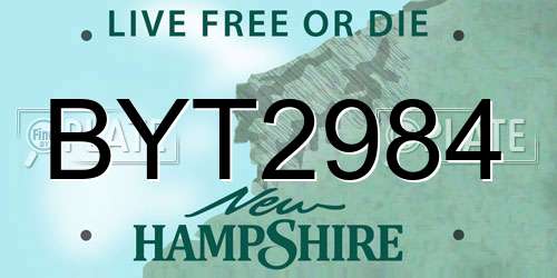 BYT2984 New Hampshire License Plate