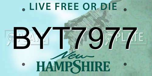 BYT7977 New Hampshire License Plate