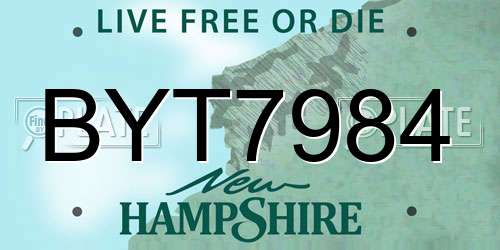BYT7984 New Hampshire License Plate