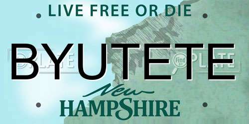 BYUTETE New Hampshire License Plate