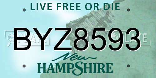 BYZ8593 New Hampshire License Plate