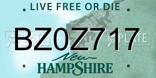 BZ0Z717 New Hampshire License Plate