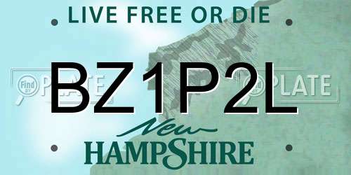 BZ1P2L New Hampshire License Plate