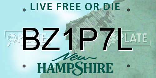 BZ1P7L New Hampshire License Plate