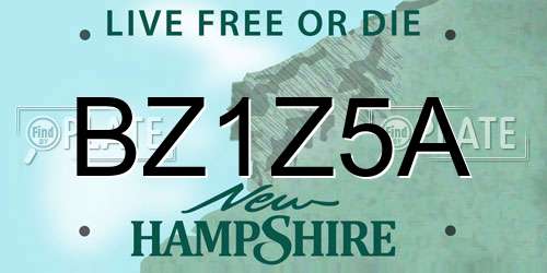 BZ1Z5A New Hampshire License Plate