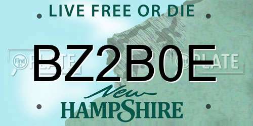 BZ2B0E New Hampshire License Plate