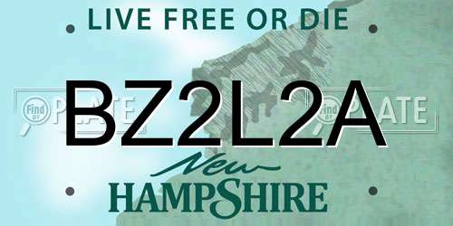 BZ2L2A New Hampshire License Plate