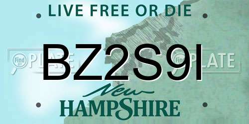 BZ2S9I New Hampshire License Plate