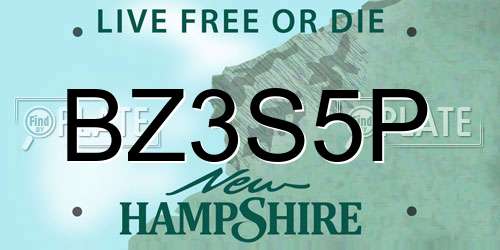 BZ3S5P New Hampshire License Plate