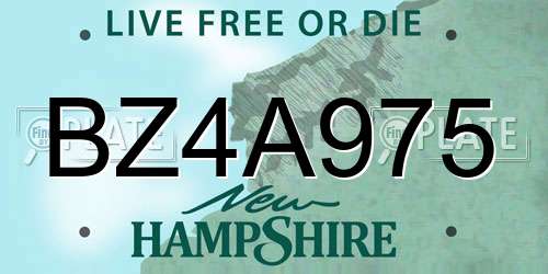 BZ4A975 New Hampshire License Plate
