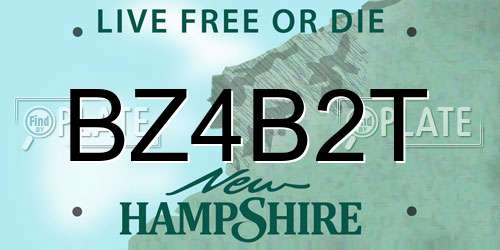 BZ4B2T New Hampshire License Plate