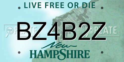 BZ4B2Z New Hampshire License Plate