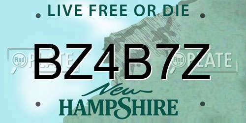 BZ4B7Z New Hampshire License Plate