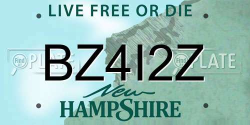 BZ4I2Z New Hampshire License Plate