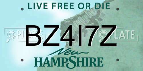 BZ4I7Z New Hampshire License Plate