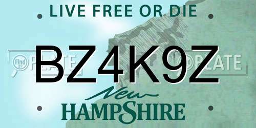BZ4K9Z New Hampshire License Plate
