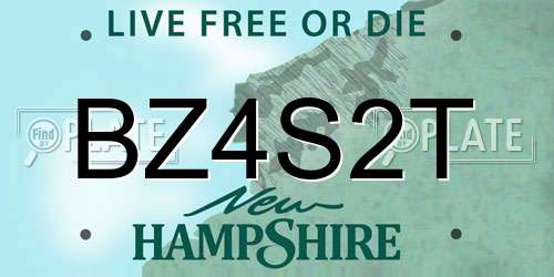 BZ4S2T New Hampshire License Plate