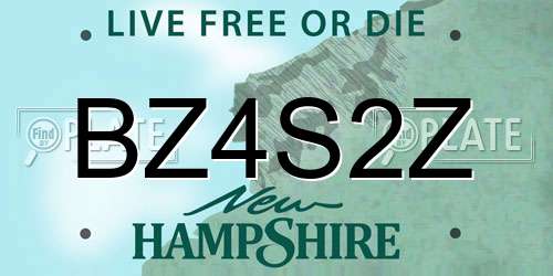 BZ4S2Z New Hampshire License Plate