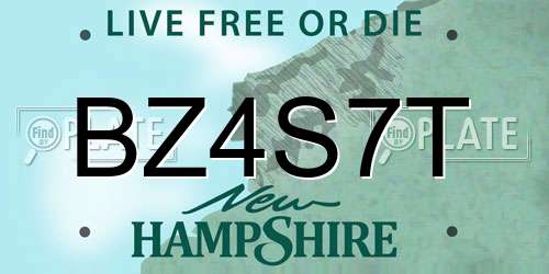BZ4S7T New Hampshire License Plate