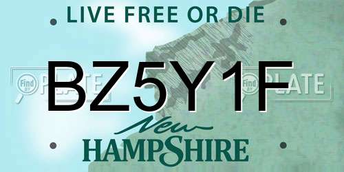 BZ5Y1F New Hampshire License Plate