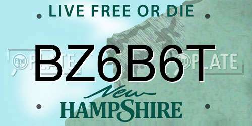 BZ6B6T New Hampshire License Plate