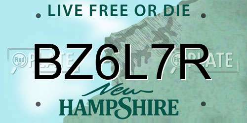 BZ6L7R New Hampshire License Plate