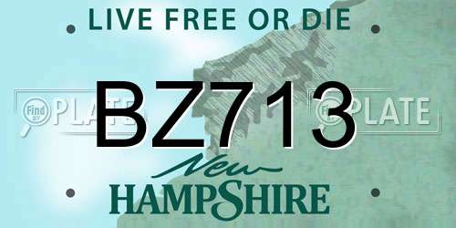 BZ713 New Hampshire License Plate