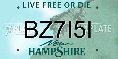 BZ7I5I New Hampshire License Plate